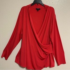 Alfani Vibrant Red Drape Blouse